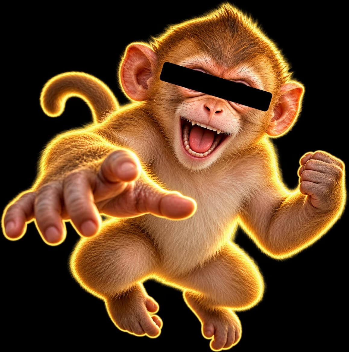 The official APE.PAD ape leaping toward you